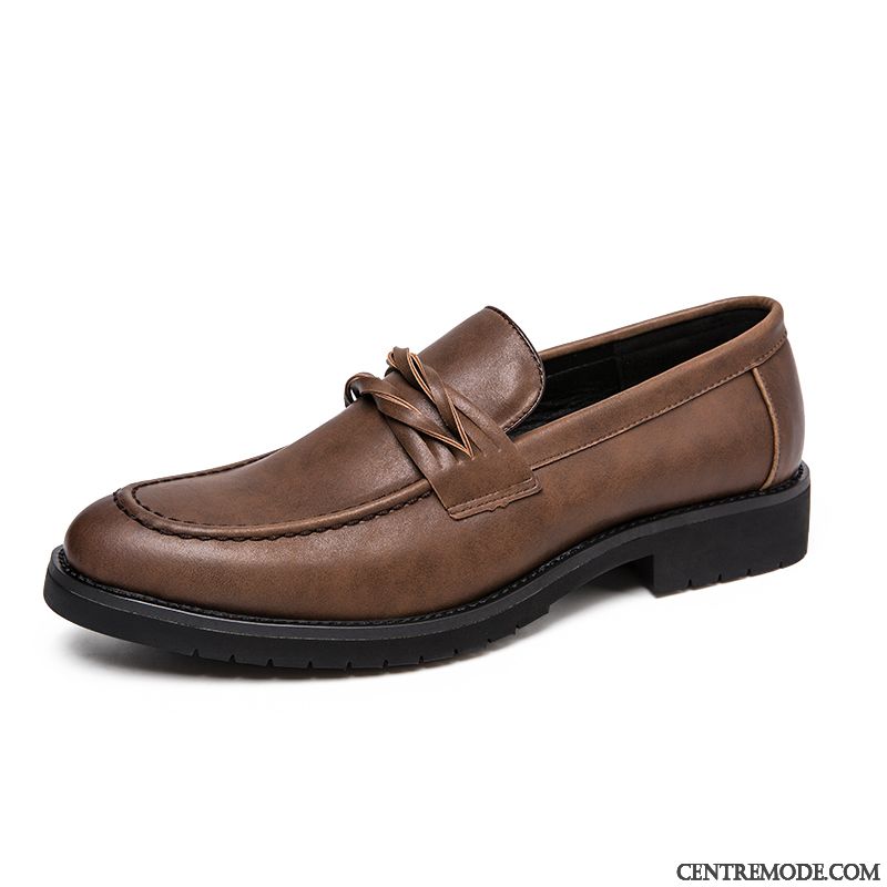 Derbies Homme Mocassin Flâneurs Chaussures En Cuir Tendance Décontractée Printemps Brun