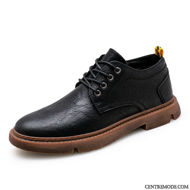 Derbies Homme Printemps Angleterre Costume Formel Décontractée Chaussures De Travail Chaussures En Cuir Noir