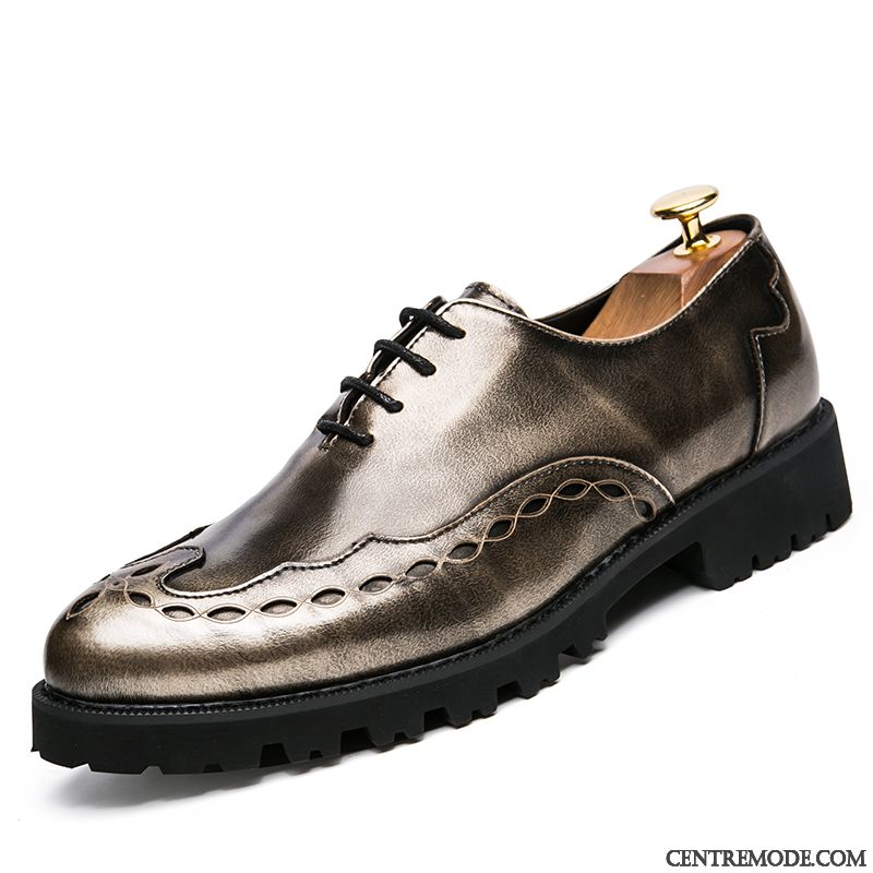 Derbies Noires En Cuir Gris Bleu, Boutique De Chaussure En Ligne