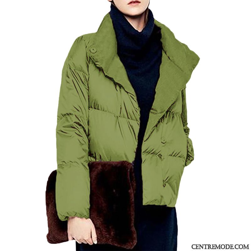 Doudoune Femme Court Anti-saison Mode Bétail Manteau Rouge Vert