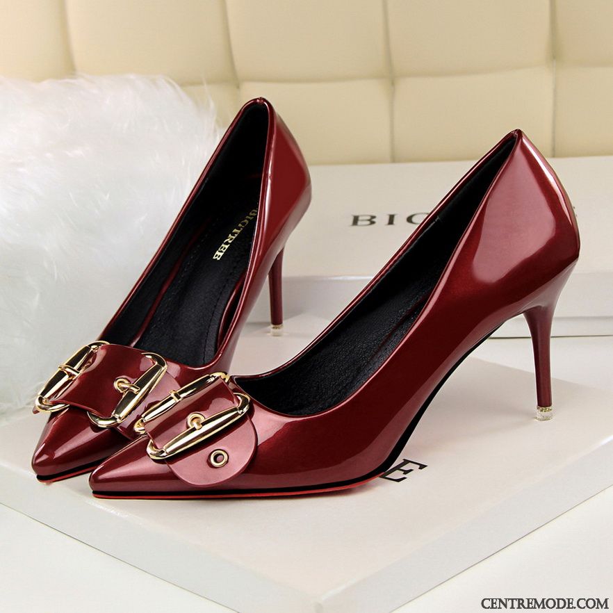 Escarpin Cuir Noir En Vente, Escarpins Noirs À Talons Seagreen Gris Fumé