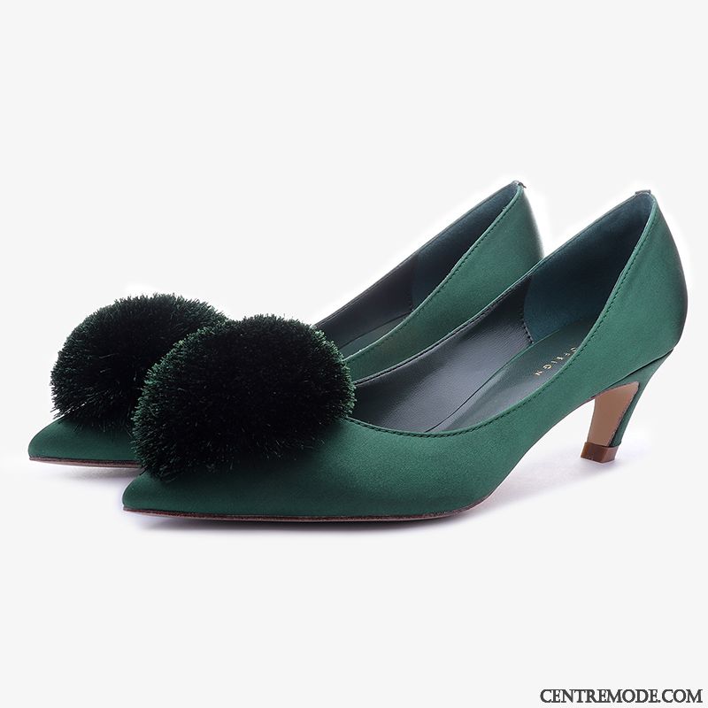 Escarpin Petit Talon Noir Vert D'eau Bleu Cobalt, Femmes En Escarpins Pas Cher