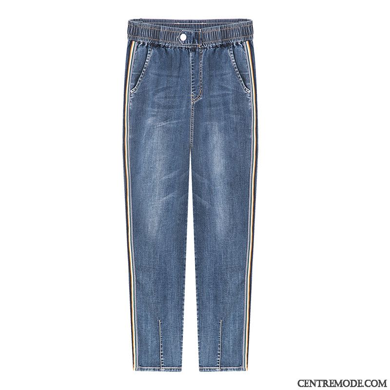 Jeans Femme Baggy Dame L'automne Rétro Jambe Droite Mince Bleu