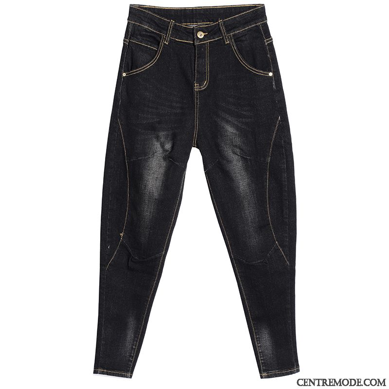 Jeans Femme L'automne Baggy Pantalon Étudiant Mince Harlan Noir