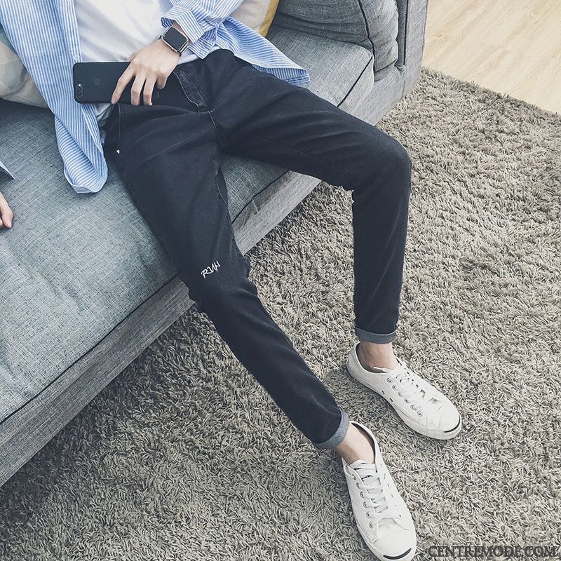 Jeans Homme Les Adolescents Harlan Slim Simple Longue Tendance Noir