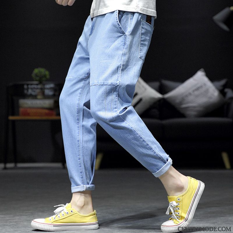 Jeans Homme Pantalons Marque De Tendance Serrés Baggy Slim Harlan Bleu Clair