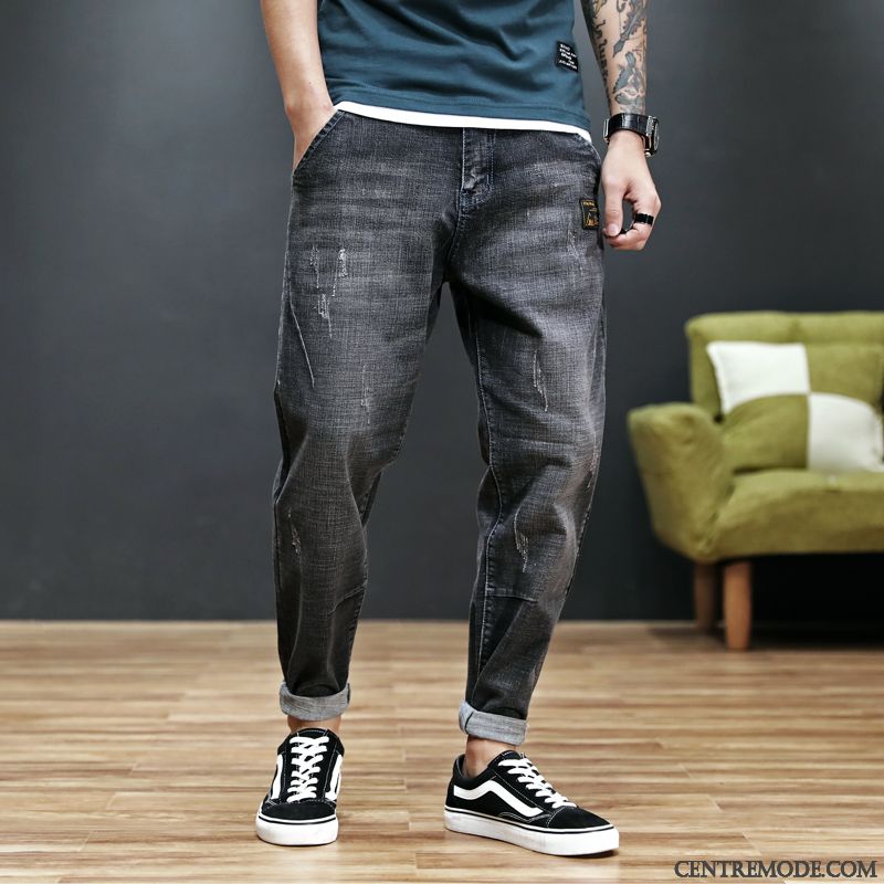 Jeans Homme Printemps Baggy Gras Harlan Tendance Été Noir