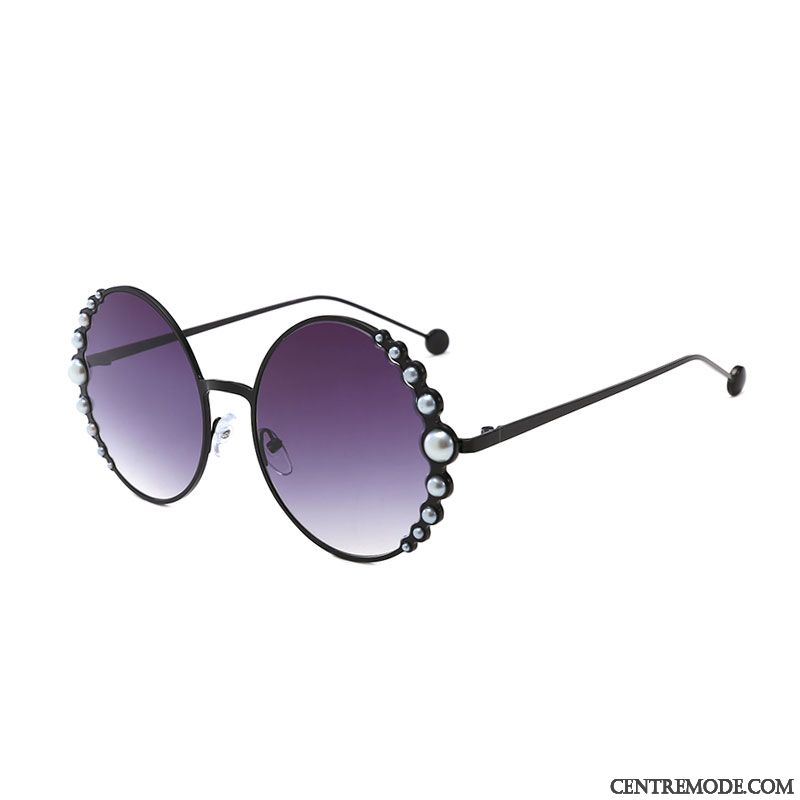 Lunettes De Soleil Femme Plage Tendance Rétro Tir De Rue Réseau Europe Noir Rouge Gris