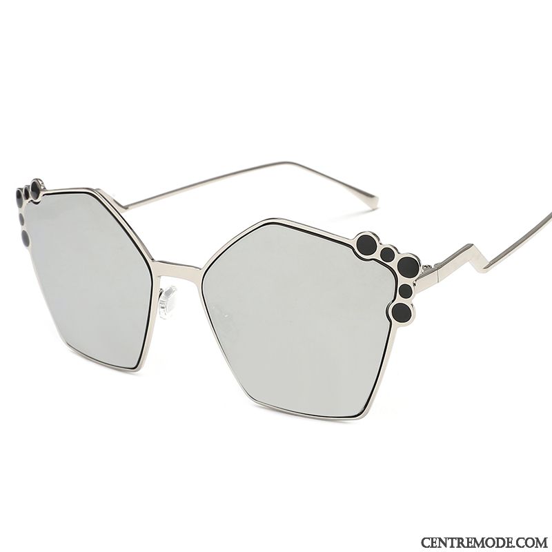 Lunettes De Soleil Femme Réseau Transparent Le Nouveau Longue Tendance Visage Rond Coloré Rouge Gris