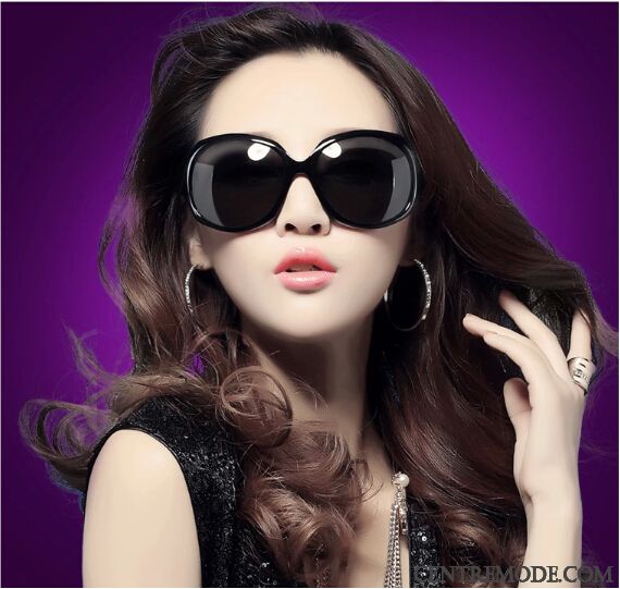 Lunettes De Soleil Femme Spécial Conduire Le Nouveau Gros Rétro Célébrité Noir Violet