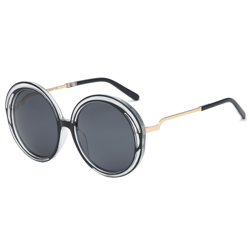 Lunettes De Soleil Femme Tendance Le Nouveau Visage Rond Célébrité Rétro Engrener Noir Rouge Gris