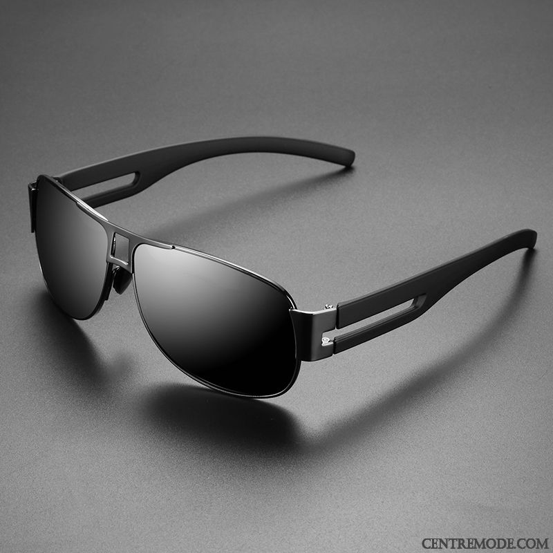 Lunettes De Soleil Homme Le Nouveau Conduire Gros Aviateur Tendance Noir Gris