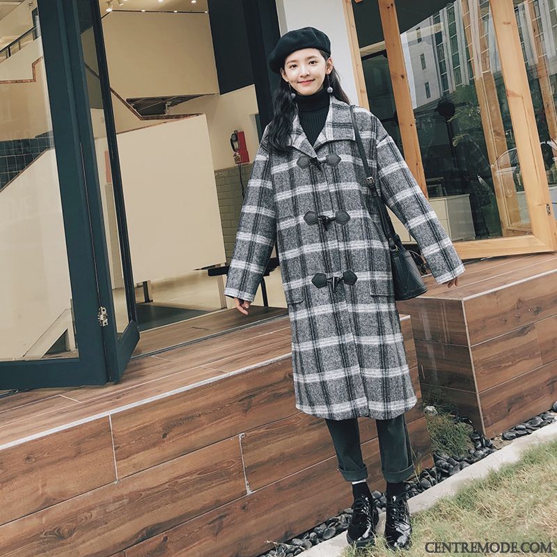 Manteaux Femme Hiver Manteau En Laine Longue Bétail L'automne Gris