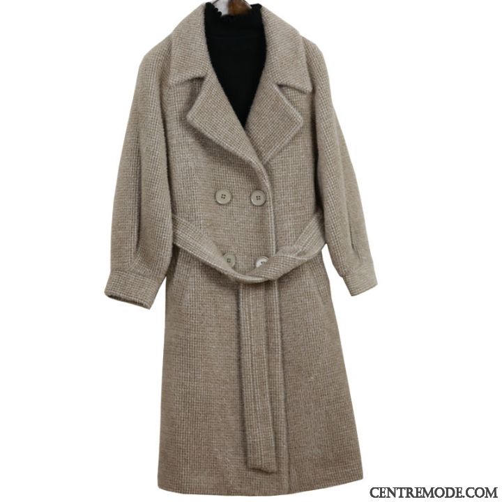 Manteaux Femme Laçage Velours De Laine L'automne Épaissir Hiver Swallow Cerveau Jaune Or