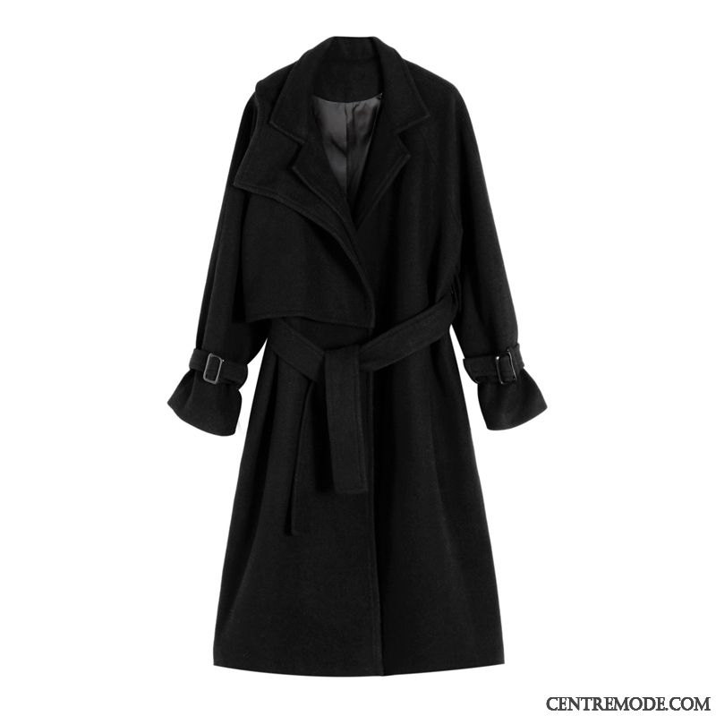 Manteaux Femme Manteau En Laine Hiver Coton Noir