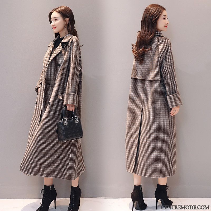 Manteaux Femme Manteau En Laine Longue La Mode L'automne Swallow Cerveau Hiver