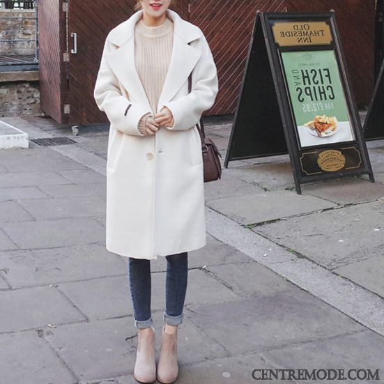 Manteaux Femme Manteau En Laine Parka Blanc