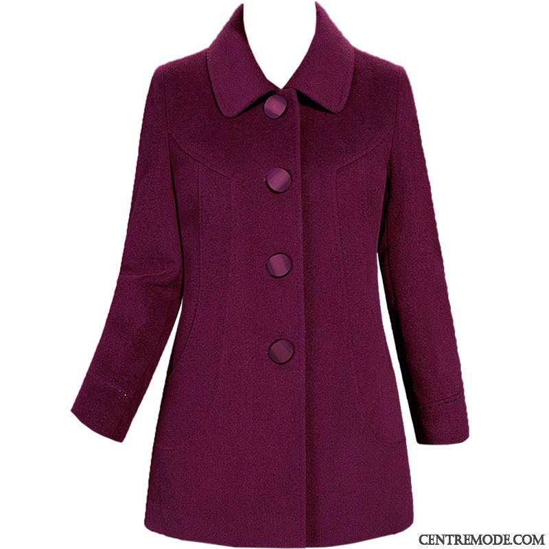 Manteaux Femme Parka Tissu De Laine Velours De Laine Longue Vêtements D'hiver Maman Violet