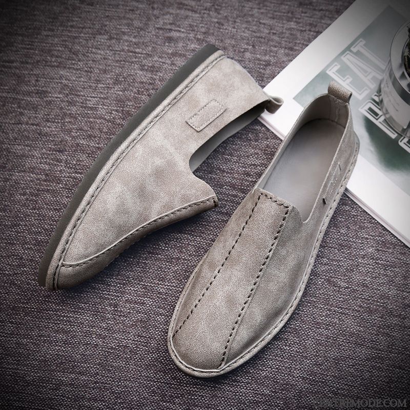 Mocassin Bicolore Homme, Mocassin Noir Vernis Homme Gris Rouge