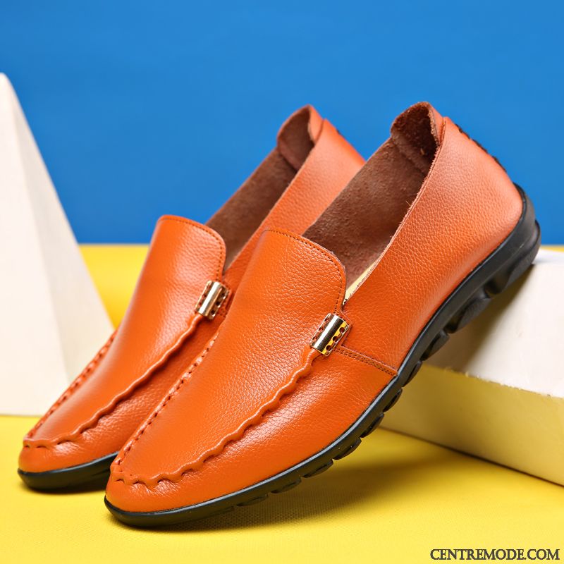 Mocassin Blanc Homme, Mocassin Confort Homme Noir Crème