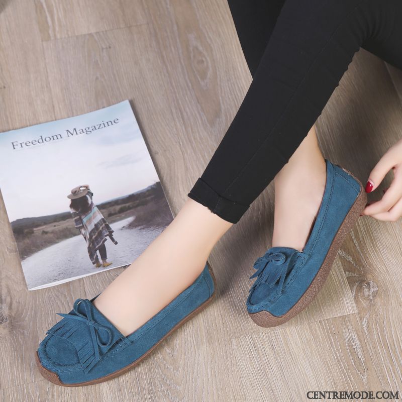 Mocassin Chaussure Femme, Chaussure Mocassin Pas Cher Violette Antique Seagreen
