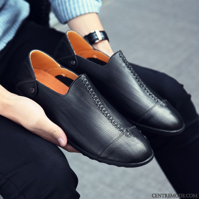 Mocassin Homme Grande Marque, Chaussure Homme Nubuck Blanc Bronzage