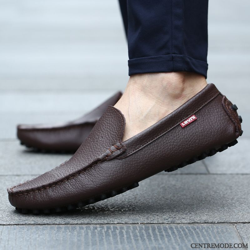 Mocassin Homme Rouge Daim Or Vert Jaunâtre, Mocassin Noir Et Blanc Homme