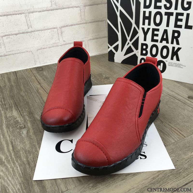 Mocassins Femme Chaussures De Sport Derbies Tous Les Assortis Beaucoup Slip-on L'automne Rouge