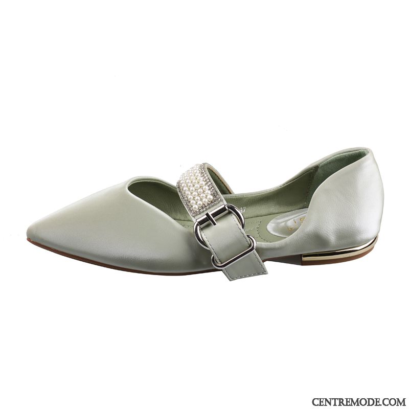 Mocassins Femme Semelle Doux Derbies L'automne Tous Les Assortis Plates Pointe Pointue Vert Clair