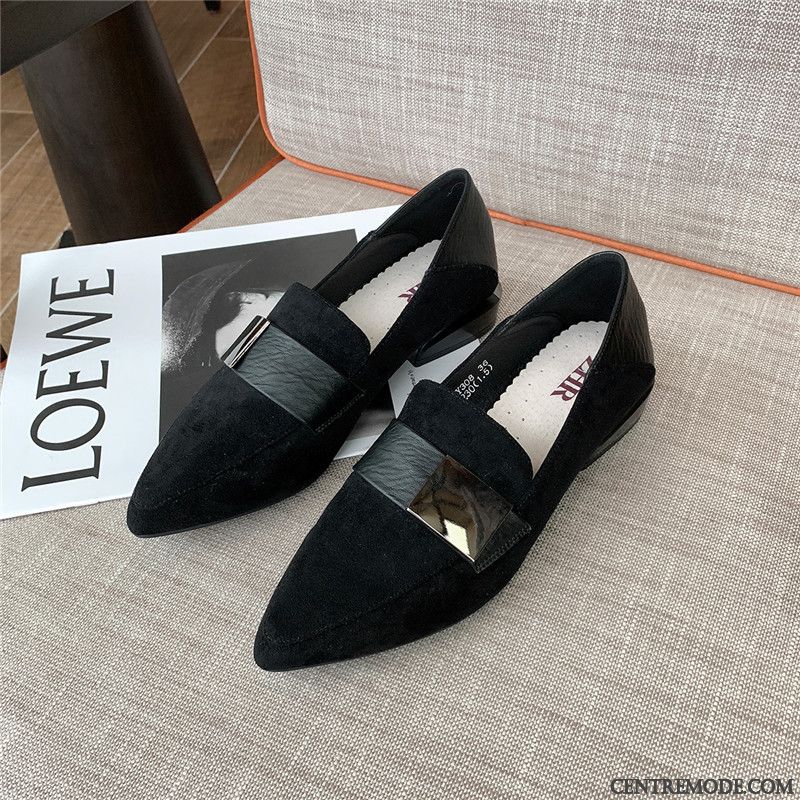 Mocassins Femme Slip-on Derbies Tous Les Assortis Printemps Épais Plates Noir