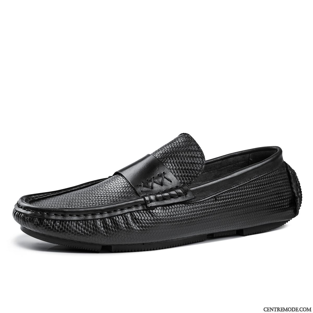 Mocassins Homme Angleterre Décontractée Conduire Cuir Véritable Tendance Flâneurs Noir