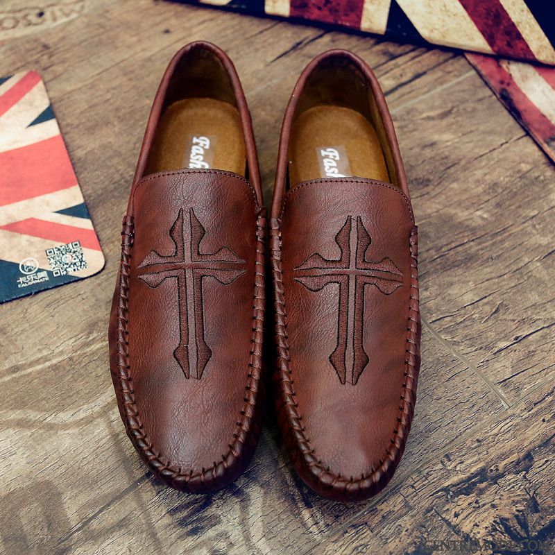 Mocassins Homme Chaussures De Conduite Plates Flâneurs Personnalité Décontractée Printemps Brun Clair