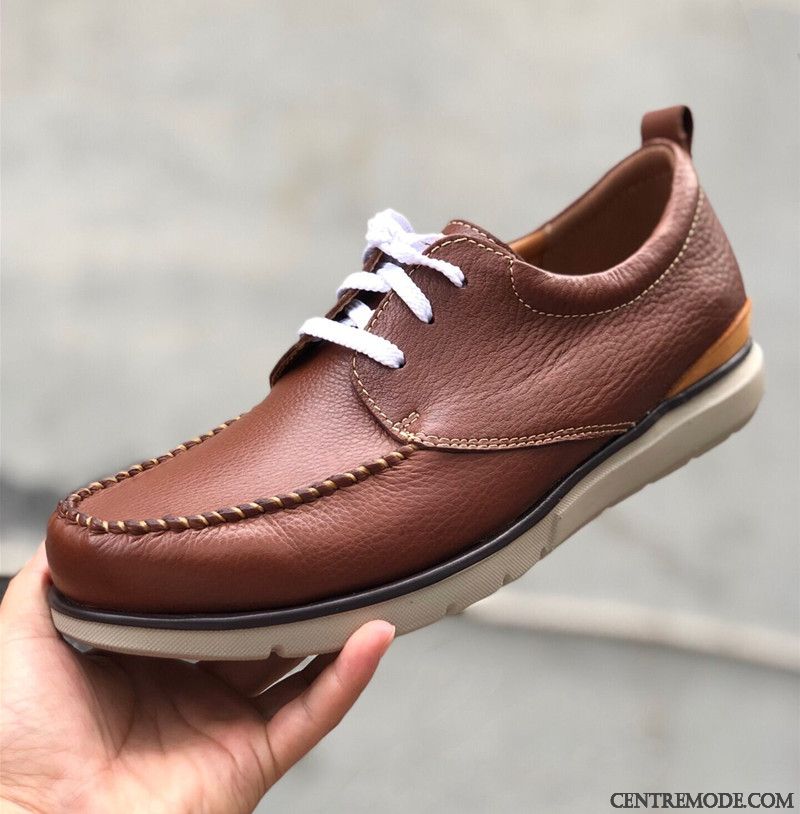 Mocassins Homme Chaussures En Cuir Entreprise Pur Ultra Décontractée Marron