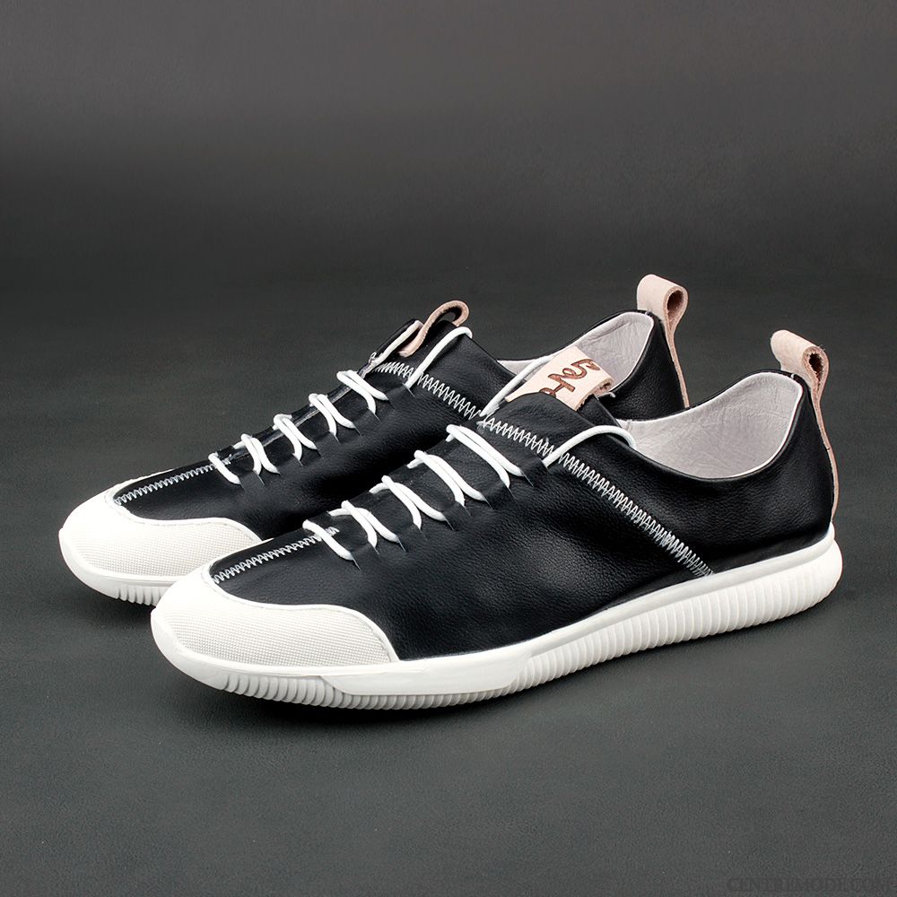 Mocassins Homme Décontractée Cuir Semelle Doux Europe Cuir Véritable Chaussures En Cuir Noir