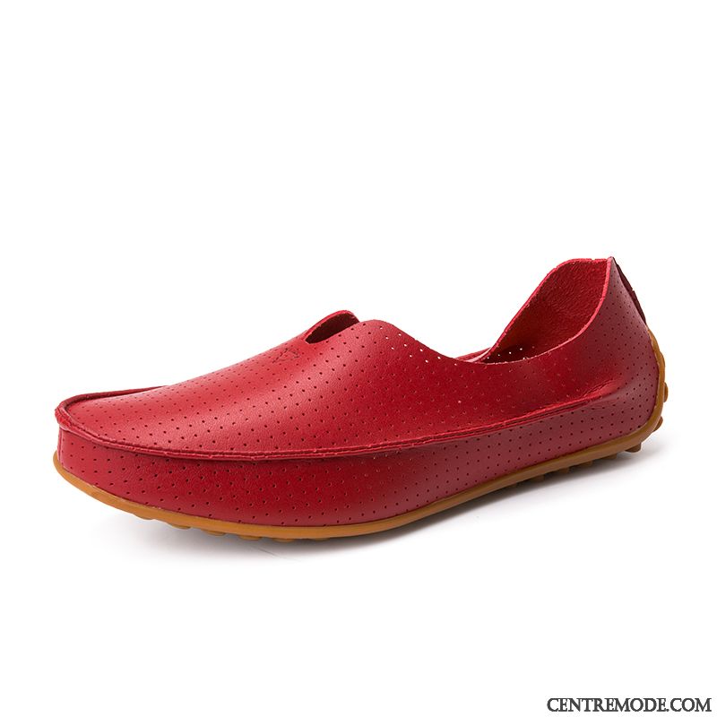 Mocassins Homme Décontractée Été Tendance Tous Les Assortis Blanc Rouge