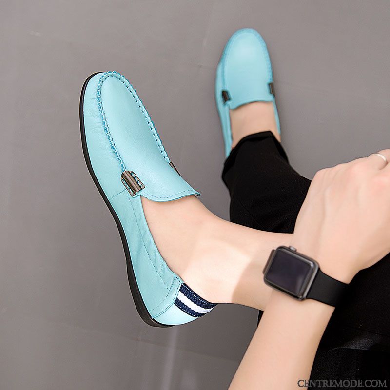 Mocassins Homme Flâneurs Décontractée Slip-on Personnalité Été Tous Les Assortis Bleu Clair