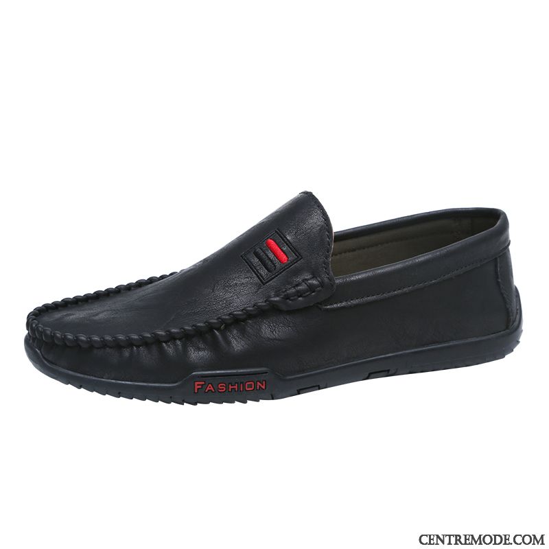 Mocassins Homme Flâneurs Respirant Conduire Tendance Été Slip-on Noir