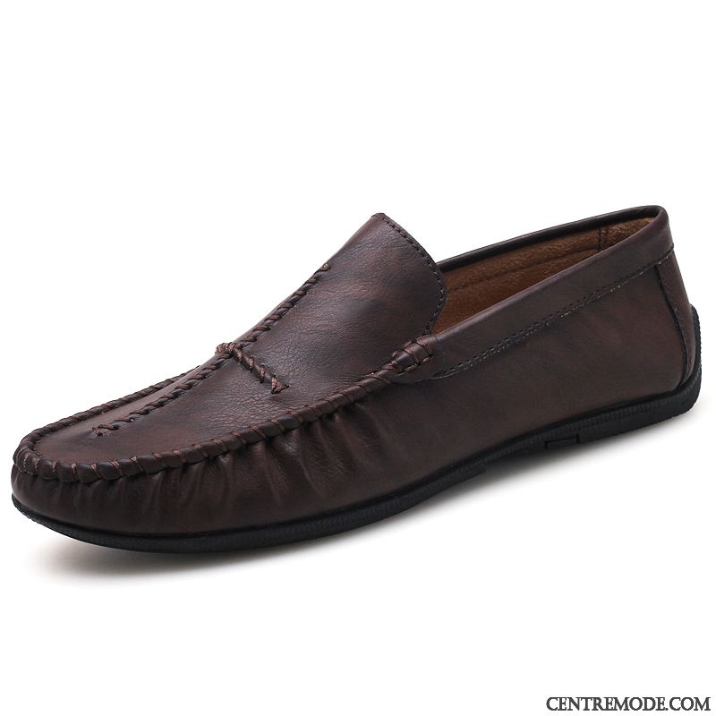 Mocassins Homme Personnalité Respirant Tous Les Assortis Tendance Slip-on L'automne Rouge Marron