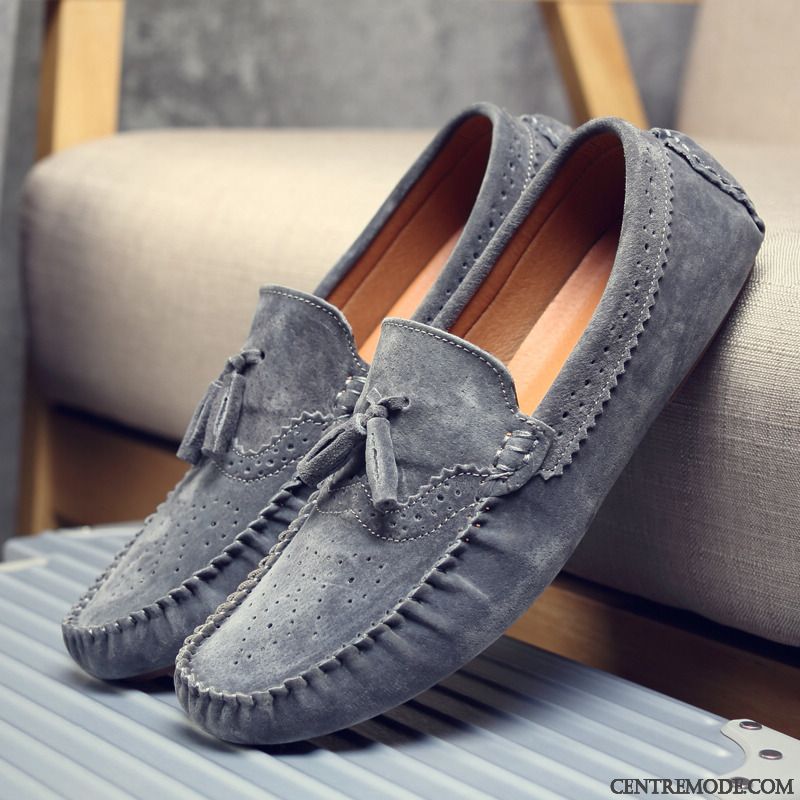 Mocassins Homme Tendance Cuir Véritable Chaussures En Cuir Décontractée Personnalité Conduite