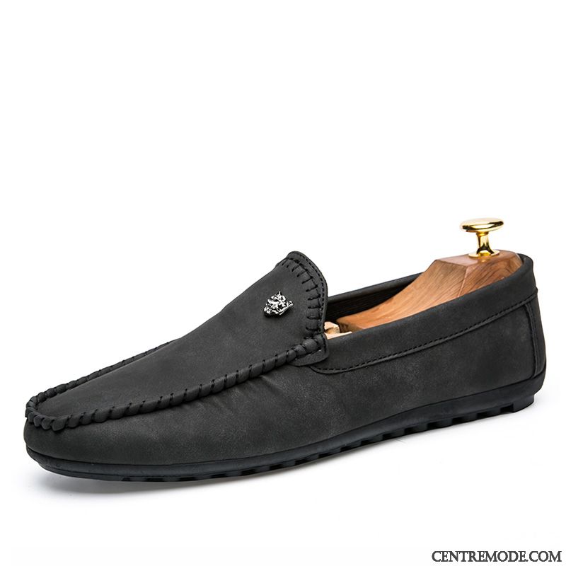 Mocassins Homme Tous Les Assortis Chaussures En Cuir Décontractée Tendance Printemps Noir