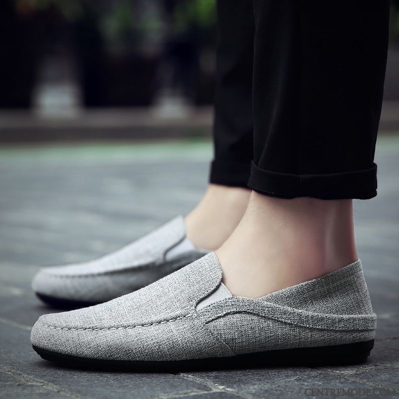 Mocassins Homme Été Respirant Décontractée Flâneurs Tendance Slip-on Gris