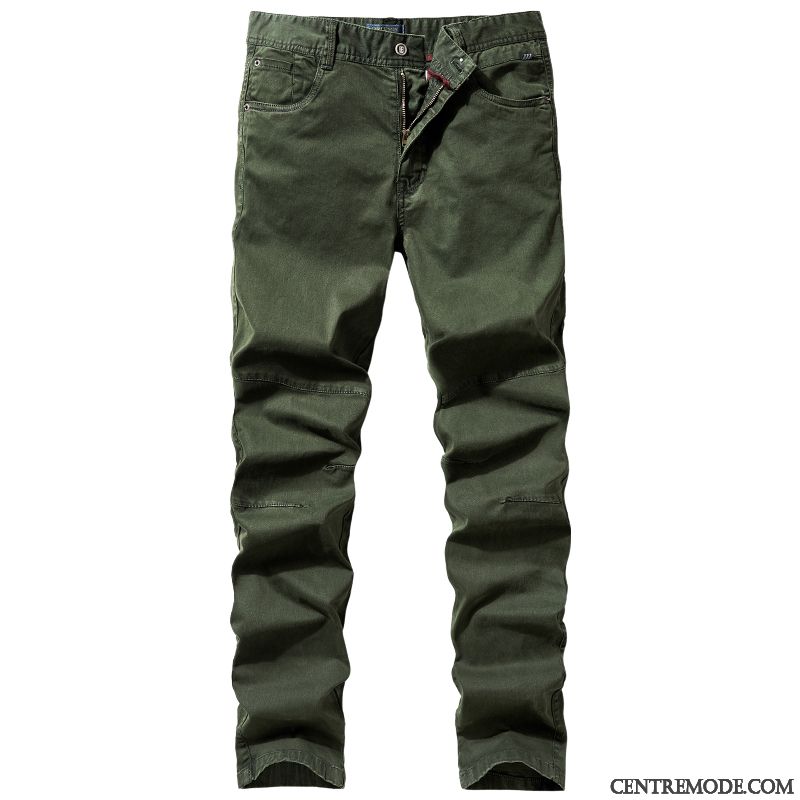 Pantalon Cargo Homme Baggy Pantalons Tendance Jambe Droite L'automne Printemps Vert