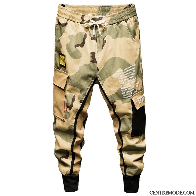 Pantalon Cargo Homme Pantalons Sport Baggy Marque De Tendance Harlan Serrés Vert
