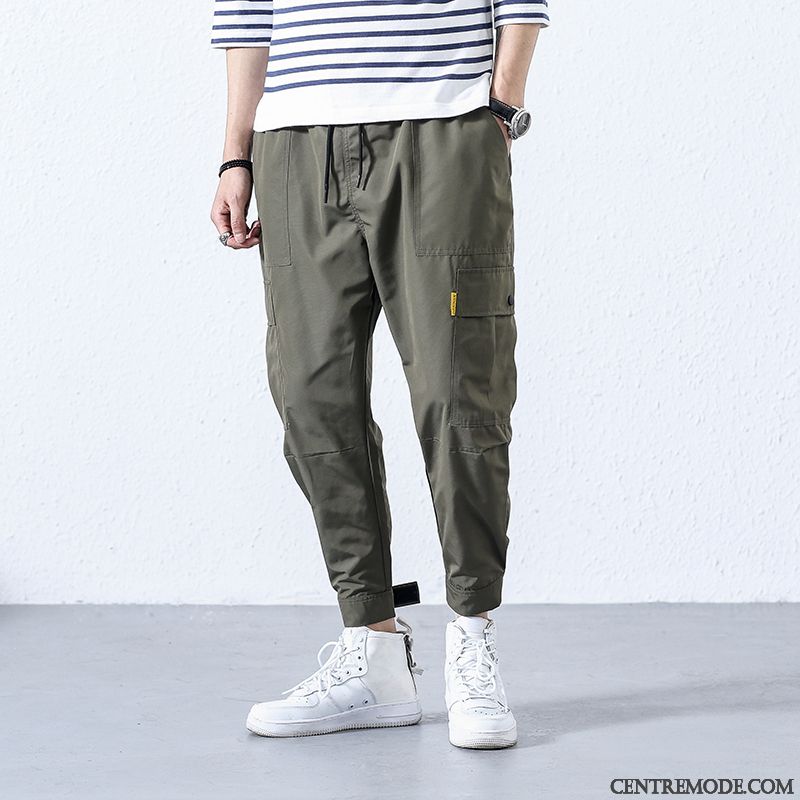 Pantalon Cargo Homme Serrés Marque De Tendance Grande Taille Baggy Gras Collants Vert