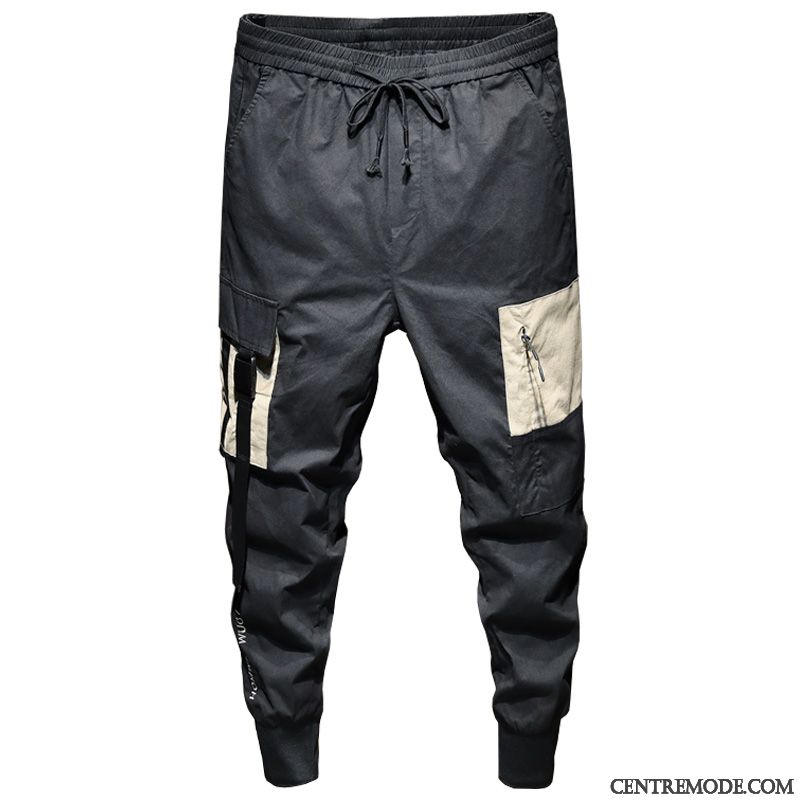 Pantalon Cargo Homme Sport Harlan Été Serrés Séchage Rapide Marque De Tendance Noir