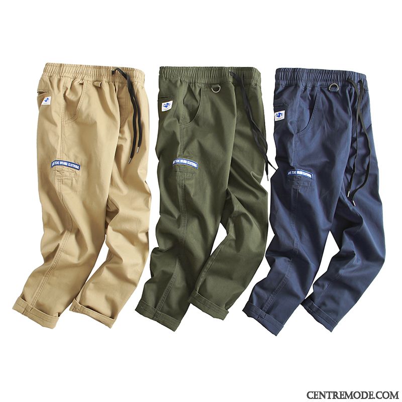 Pantalon Cargo Homme Élastique Décontractée Jambe Droite Tendance Désign Marque De Tendance