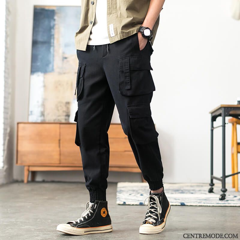 Pantalon Cargo Homme Été Décontractée Harlan Serrés Printemps Baggy Noir