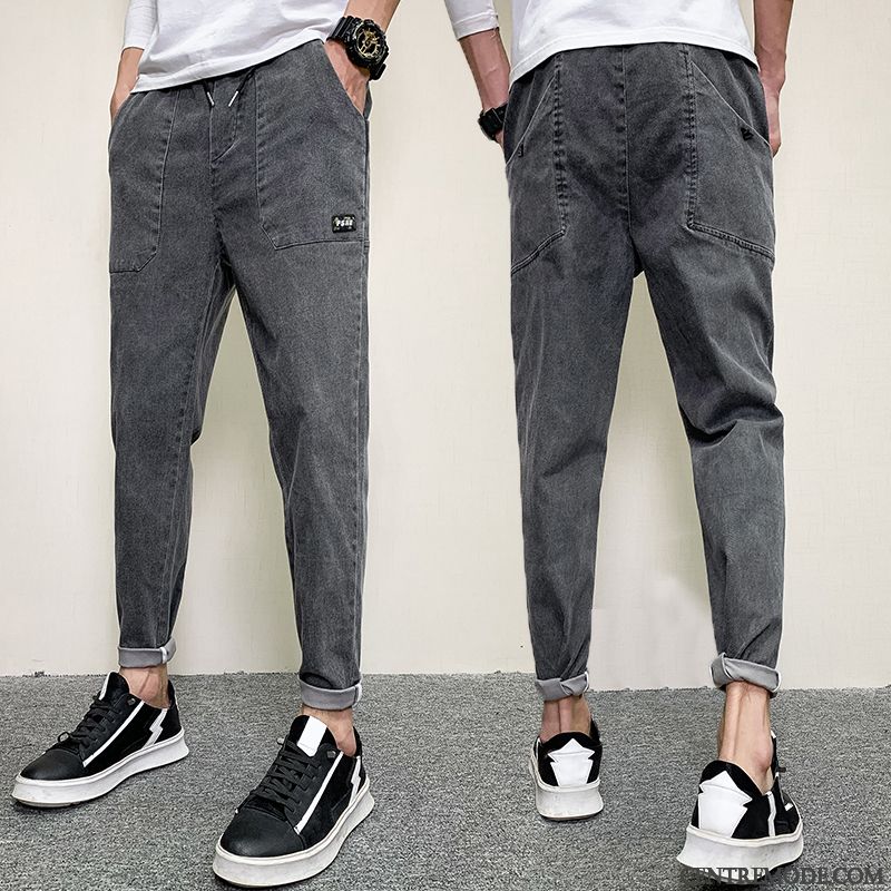 Pantalons Homme Harlan Serrés Tendance Légère Été Rouge Gris