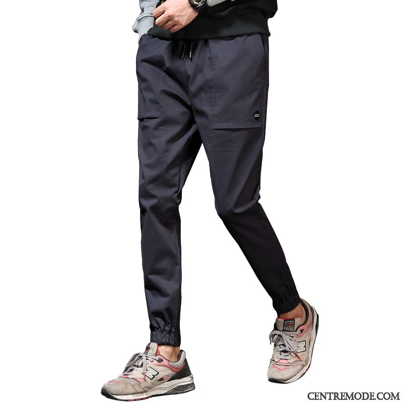 Pantalons Homme Printemps Baggy Les Pantalons De Survêtement Pantalon Cargo Harlan Serrés Gris Foncé