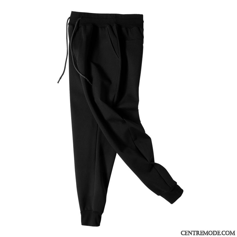 Pantalons Homme Printemps Baggy Élastique Tendance Étudiant Décontractée Noir